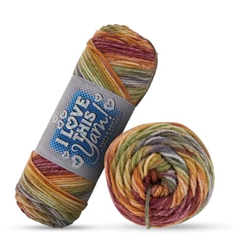 I Love This Yarn Medium – Soft Skein – 252 Yards of 100% Acrylic Yarn for Crocheting Blankets, Hats, & More – DIY Handcrafting Accessories