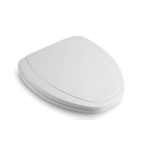 Elegant Casa Polypropylene Soft Close Toilet Seat Cover | Western Commode Lid for Bathroom & Toilet | Stable Hinges | Cascade Shape | Glossy White | Durable Hygienic Seat | Easy Installation | 1 Set