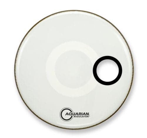 Aquarian Drumheads RSM16WH Regulator White 16-inch Bass Drum Head, gloss white