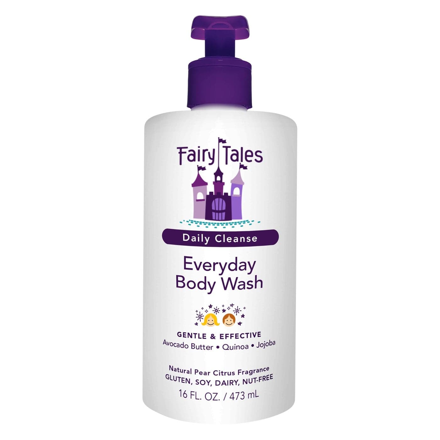 Fairy Tales Daily Cleanse Kids Body Wash Everyday Body Wash for Kids and Toddler Soap for Bath or Shower No Harsh Chemicals or Toxins 16oz