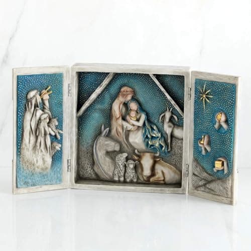 Willow Tree Starry Night Nativity, Sculpted Hand-Painted Nativity Triptych