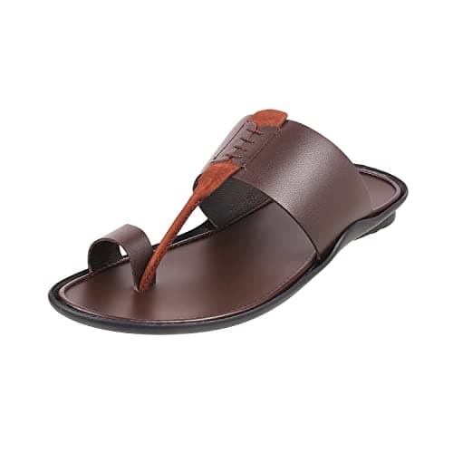 Mochi Mens Leather Brown Slippers (Size (8 UK (42 EU))