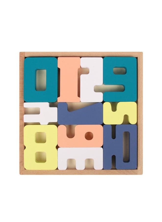 Children's Wooden Three-dimensional Puzzle Tetris Three-dimensional Animal Puzzle Puzzle Puzzle Building Block Toys Custom-Color:YLB-Digital