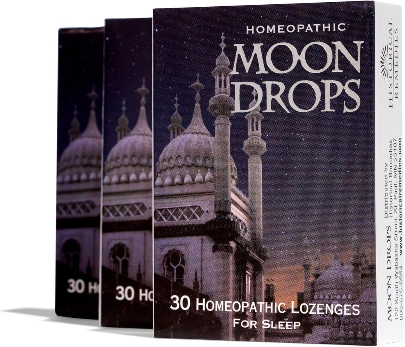 Moon Drops Sleep Aid Lozenges (3 Pack) | Homeopathic Vanilla Flavor Supplement, Non-Habit Forming Vegan Gluten-Free Sleep Support Including Coffea Cruda 12X