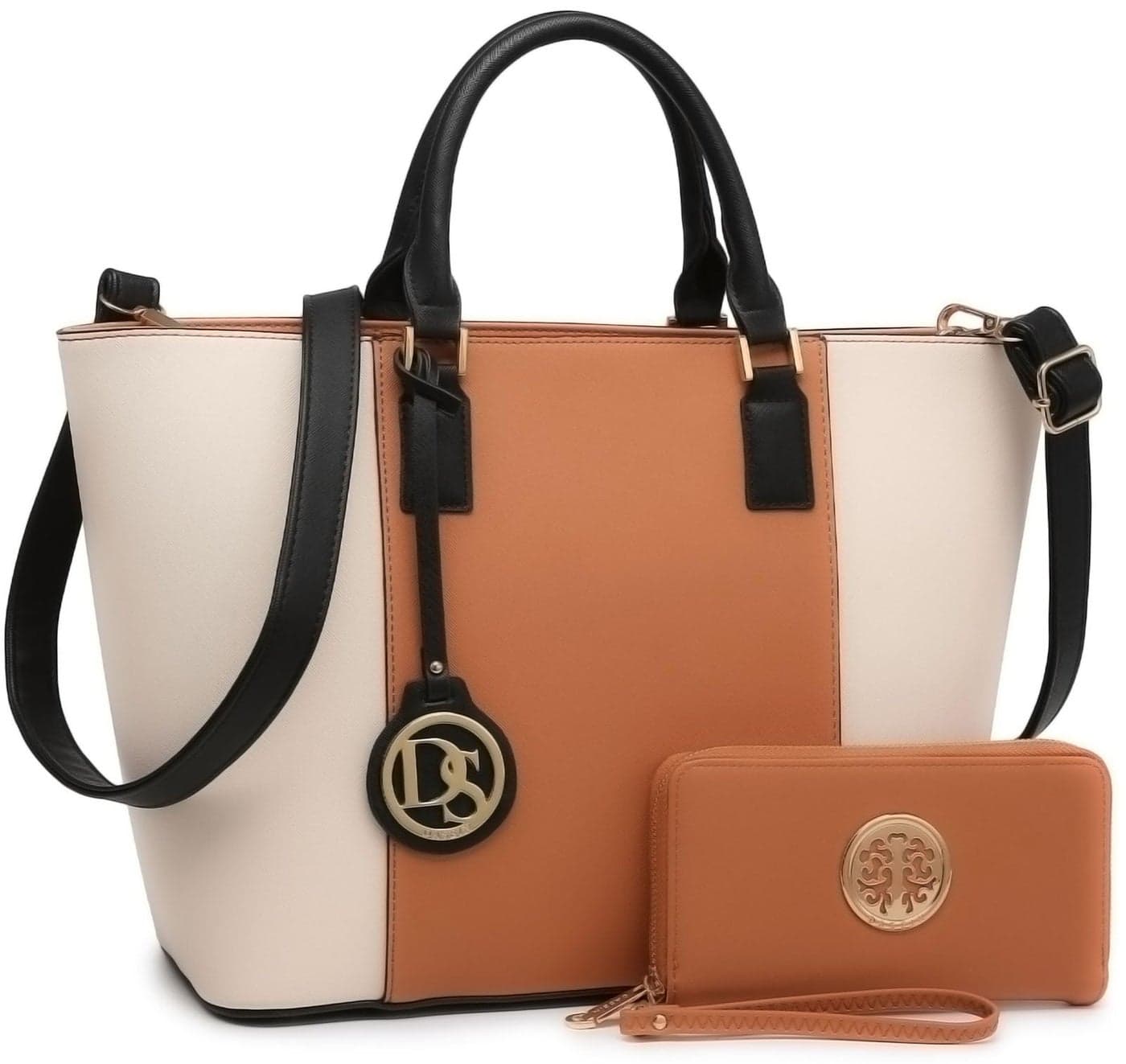 Dasein Satchel Purse Handbag for Women Large Shoulder Work Tote Bag With Matching Wallet