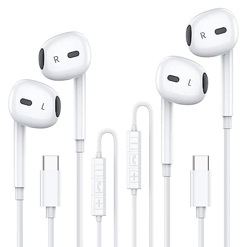 MOSWAG USB C Headphones in Ear Wired Headphones with Microphone for Samsung S23Note 20Pixel 7 MacBook Pro and Other Smartphones with USB C Interface