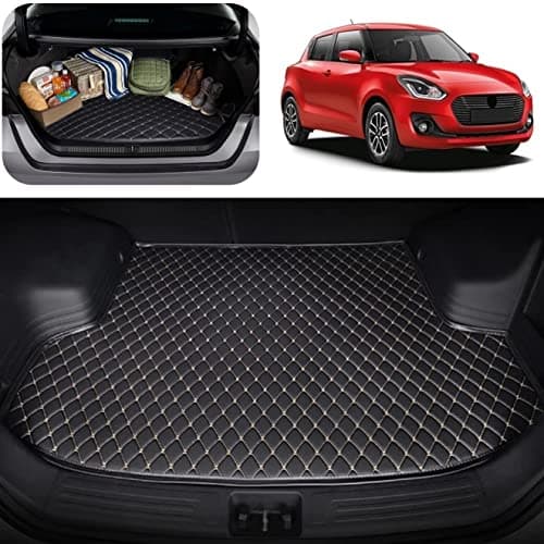 Vah@n Expo Leather 7D Luxury Car Trunk Mat/Dicky/Boot Mat Suitable For Swift New 2018 | Full Dicky Coverage Anti Skid Anti-Slip Accessories Interior Care, Black