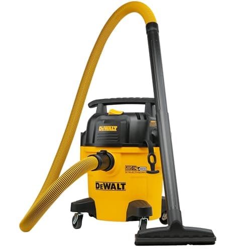 DEWALT Shop Vacuum 5-Gallon 4 HP STEALTHSONIC Wet/Dry Vacuum Cleaner DXV05P-QTB with 6 Dust Bags Ultra Quiet Poly Shop Vacuum with Powerful Suction for Garage, Jobsite, and Workshop