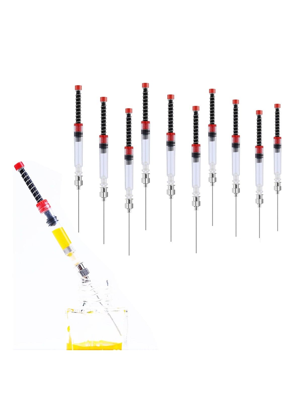 10PCS Premium Fountain Pen Ink Filling Syringe Set with Metal Blunt Needle Tip - Ideal Ink Converter Tool for Smooth Ink Transfer