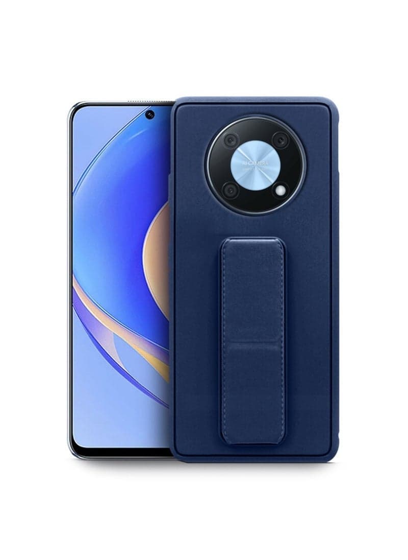 Hand Grip Magnetic Case Cover for Huawei Nova Y90 – Navy Blue – Shockproof, Anti-Drop, Slim Profile, Magnetic Stand, Durable TPU Bumper, Full Protection, Anti-Scratch, Ergonomic Design