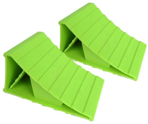MaxxHaul 50230 High Visibility Polypropylene Wheel Chocks 2Pack NonSlip Base