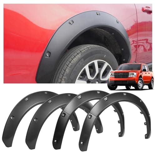 Uillfur 4PCS Wide Fender Flares Compatible with Ford Maverick 20222026 BoltRiveted Style Wheel Arch Covers HeavyDuty ABS Front Rear Fender Trim NoDrill Installation Matte Black