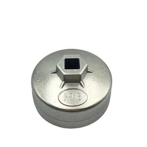 Bstenky Oil Filter Cap Wrench Oil Filter Socket Removal Tool 74mm Inner Dia,15 Flute, 918 Aluminum Alloy Compatible with AC Delco PF63/PF64 Oil Filter for Chevy Silverado 4.3L Equinox 1.5L