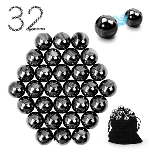 32 Pcs Magnetic Balls Fidget ToyAdult Fidget Toys Science Kit for Anxiety ReliefOffice Desktop Decoration Anti Anxiety Executive Desk Toys Building Crafts for Teens Party Favors GiftBalck