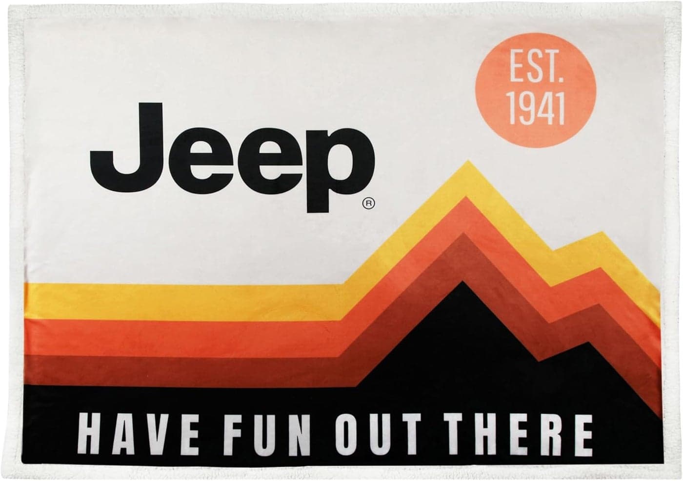 Jeep Have Fun Out There Logo Sherpa Fleece Throw Blankets Supersoft and Warm 50 X 60 Multicolor