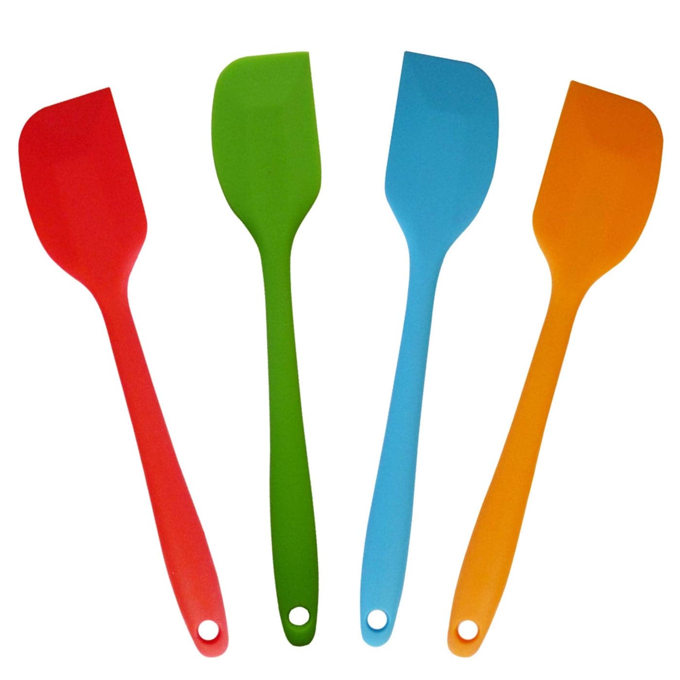 zYoung 4 Pcs Silicone Spatulas Rubber Spatula Heat Resistant Seamless One Piece Design Flexible Scrapers Baking Mixing ToolSmall