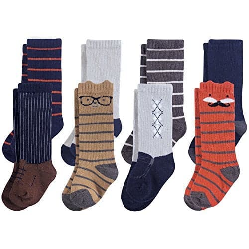 Hudson Baby Unisex Baby Cotton Rich Knee-High Socks, Handsome Fox, 12-24 Months