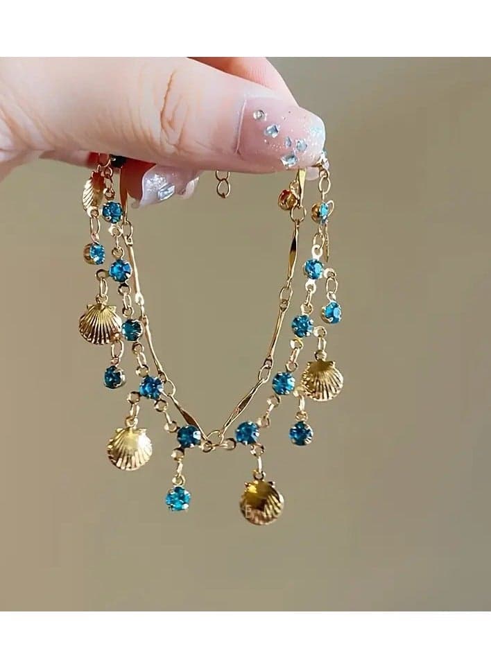 1pc New Shell Tassel Necklace Bracelet Light Luxury High-end Matching Skirt Collar Chain Small Neck Chain Accessories Suitable for Women's Party Matching