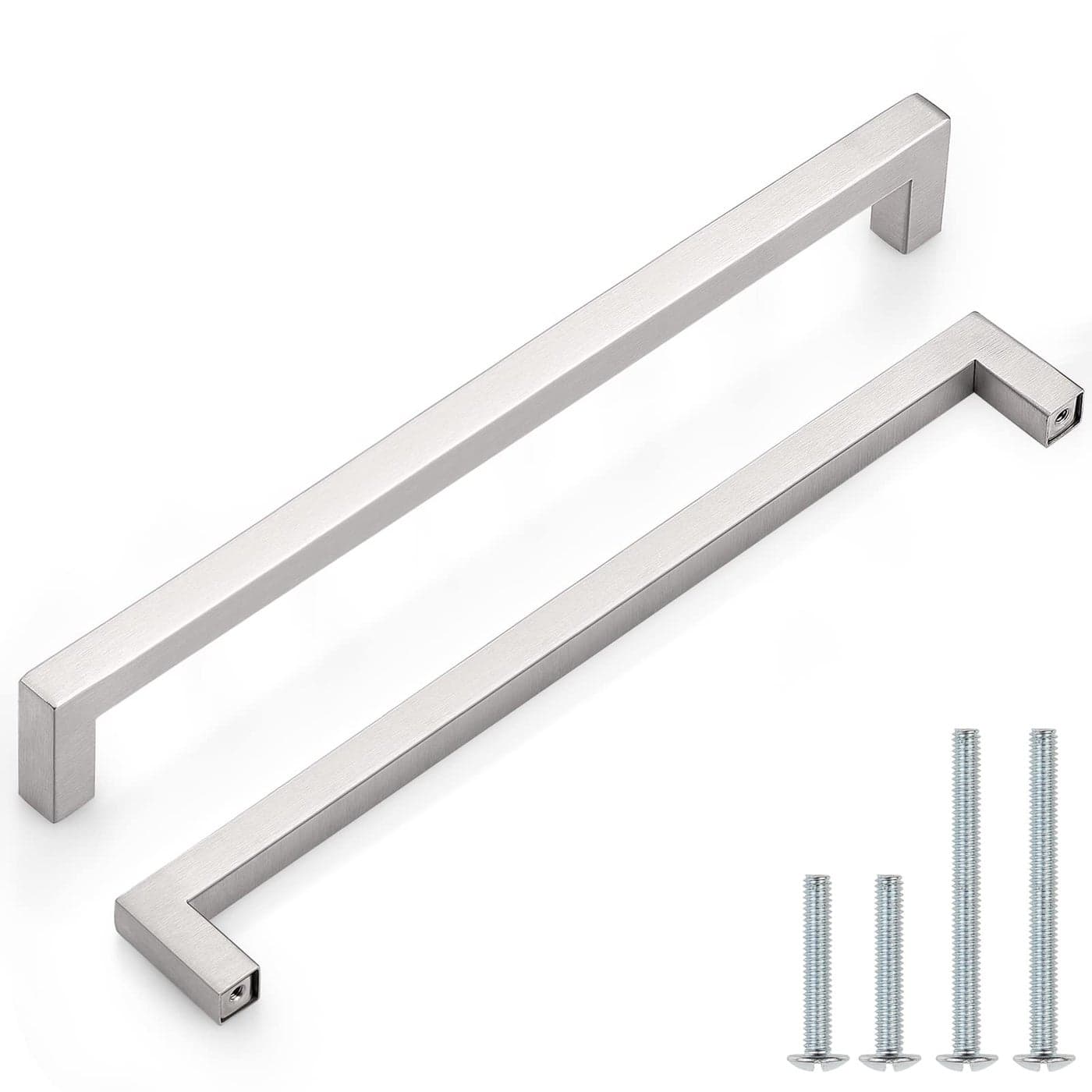 Probrico 5 Pack10 inch Square Cabinet Pulls Brushed Nickel Drawer Handles Stainless Steel Drawer Handles Cabinet Hardware 1012 inch Total Length