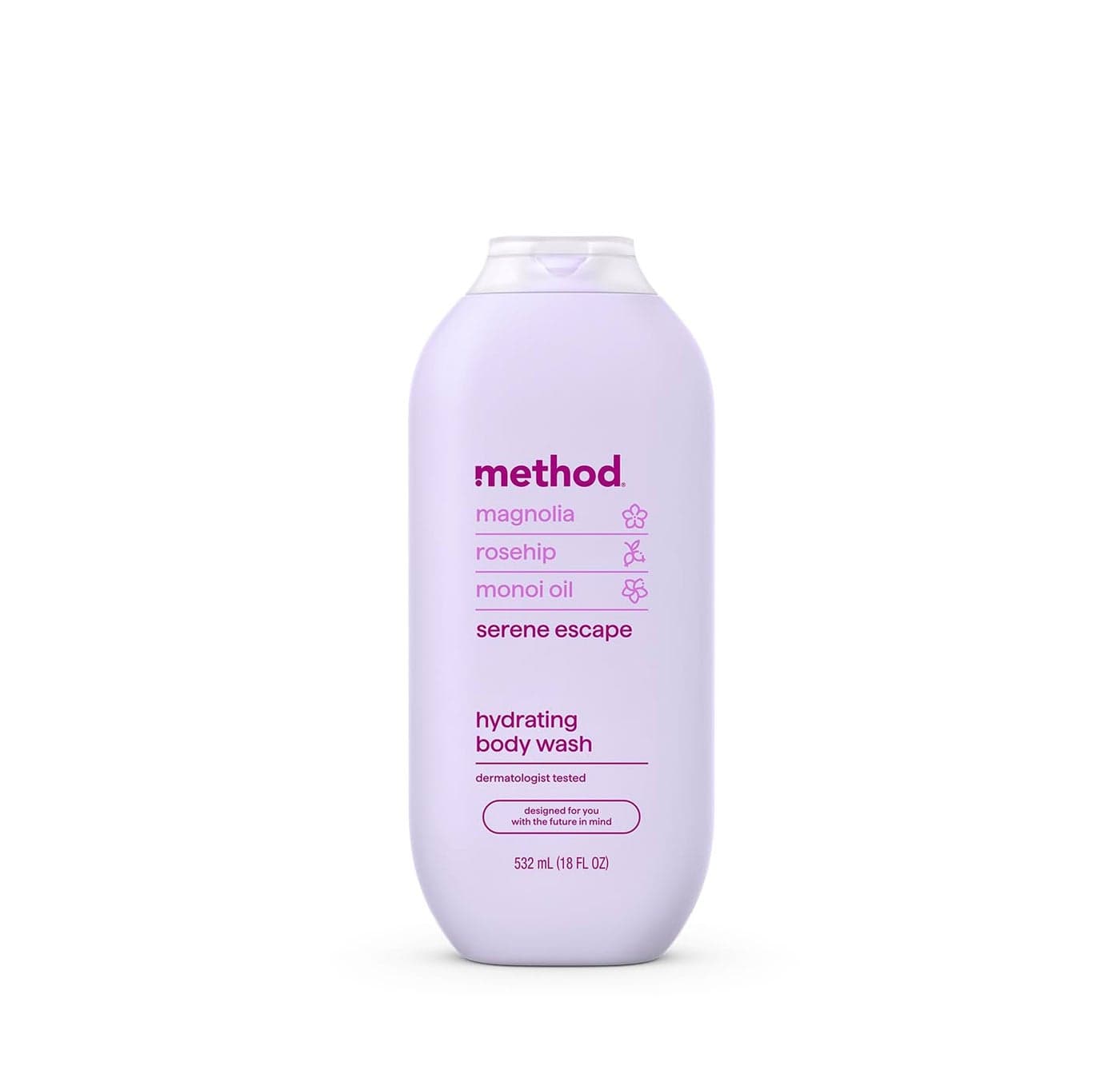 Method Body Wash Serene Escape Magnolia Rose Hip Monoi Oil notes 18oz