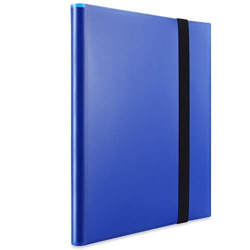 Trading Card Album Holder 360 Pockets AITIME Side Loading PP Pockets Sleeves Cards and Coupons Protector Storage Book Blue