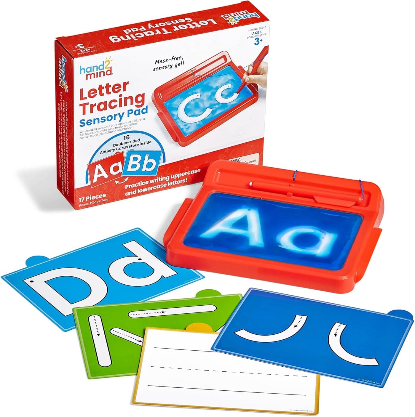 hand2mind Letter Tracing Sensory Pad Reusable Handwriting Practice for Kids 35 Learn to Write Letter Tracing Board Toddler Writing Practice Montessori Alphabet Toys Preschool Learning Toys