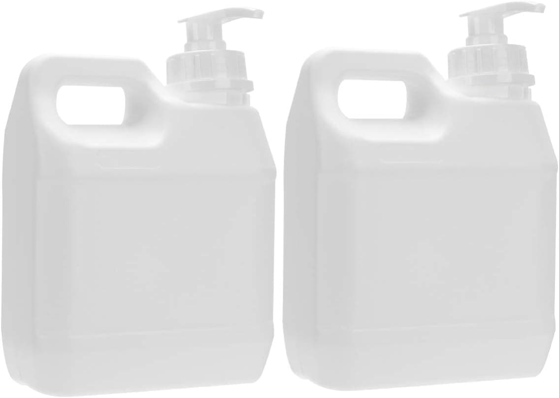 2pcs White Plastic Liquid Pump Bottles Refillable Dispenser for Cosmetics Chemicals and Soap Versatile Pump Container for Easy Storage and Use