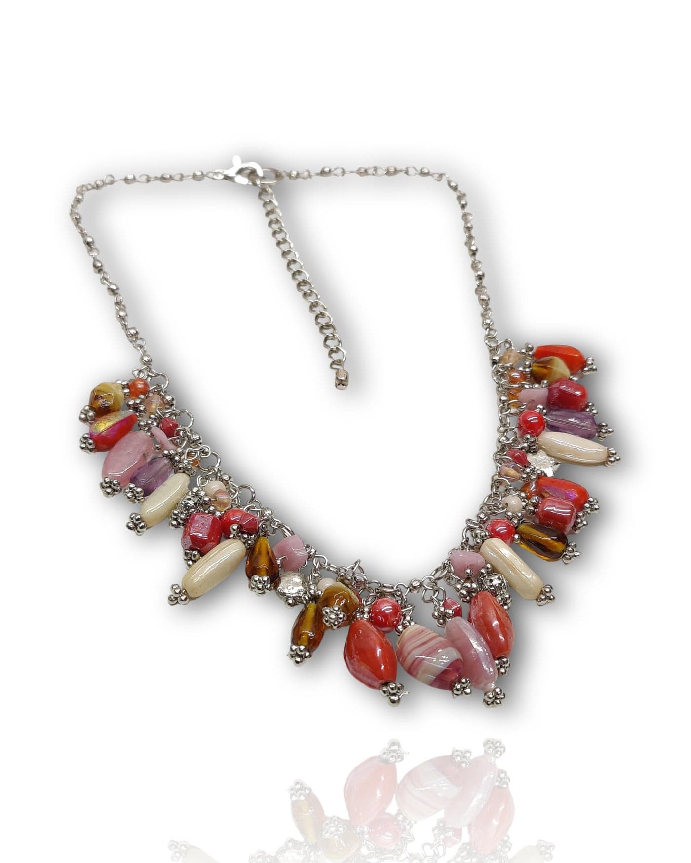 DCA Western Latest Trendy Boho Charms Fashion Jewellery Necklace for Women and Girls (Red)