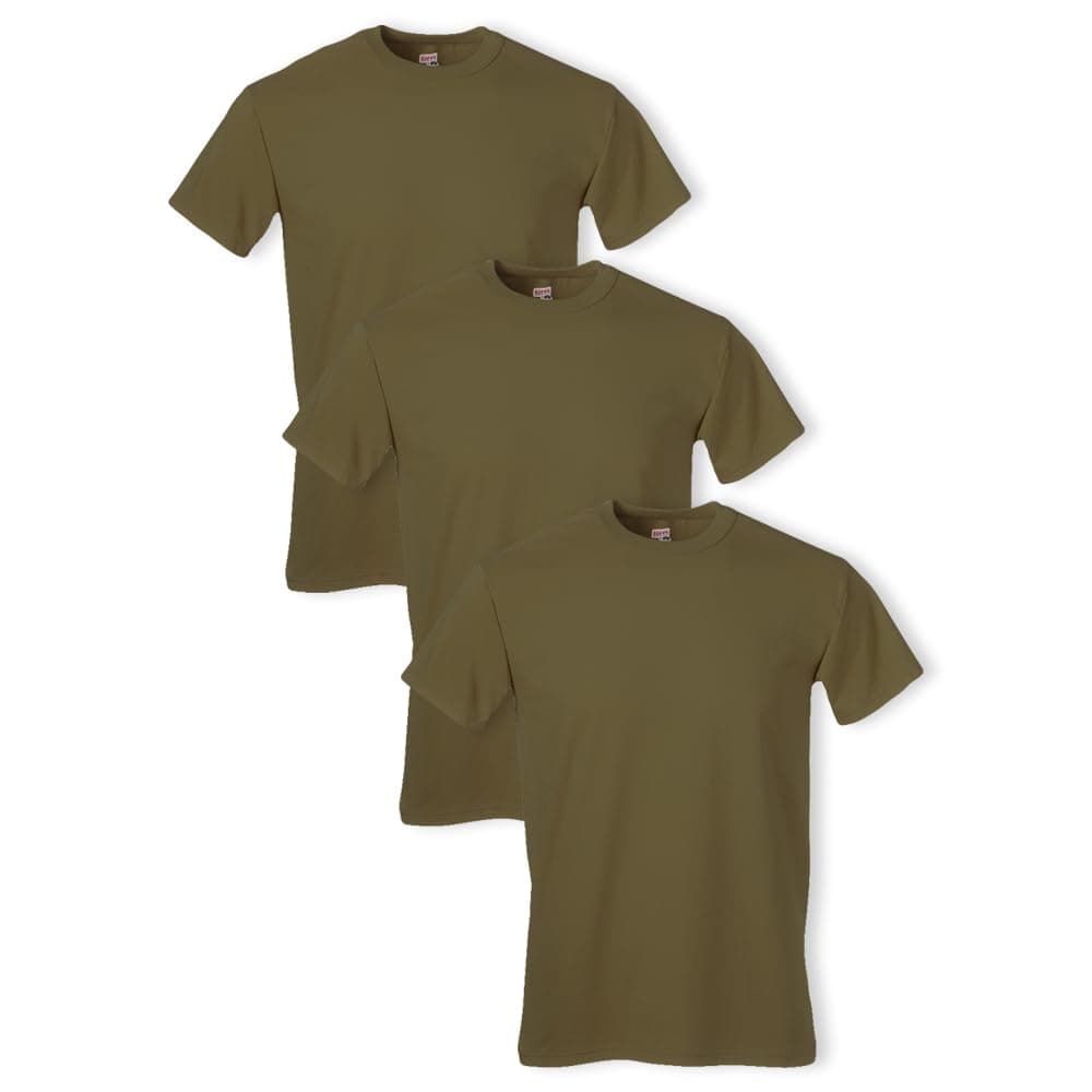 Soffe Mens 3 Pack 100 Cotton Military Tee Tan Large