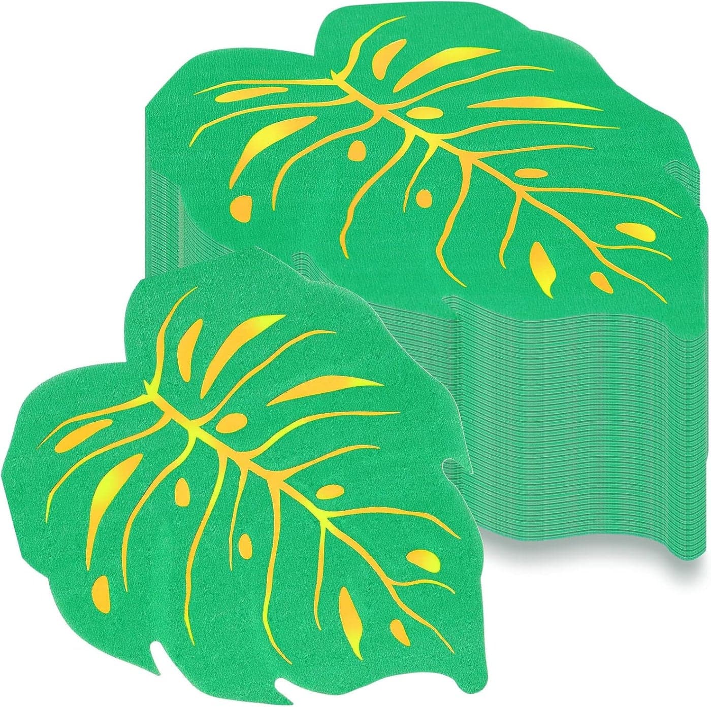 Teling 80 Packs Rainforest Leaf Napkins Bulk Palm Green Disposable Napkins Decorative Green Leaf Hand Towels Tropical Jungle Party Favors for Summer Hawaiian Luau Safari Baby Shower Birthday decor