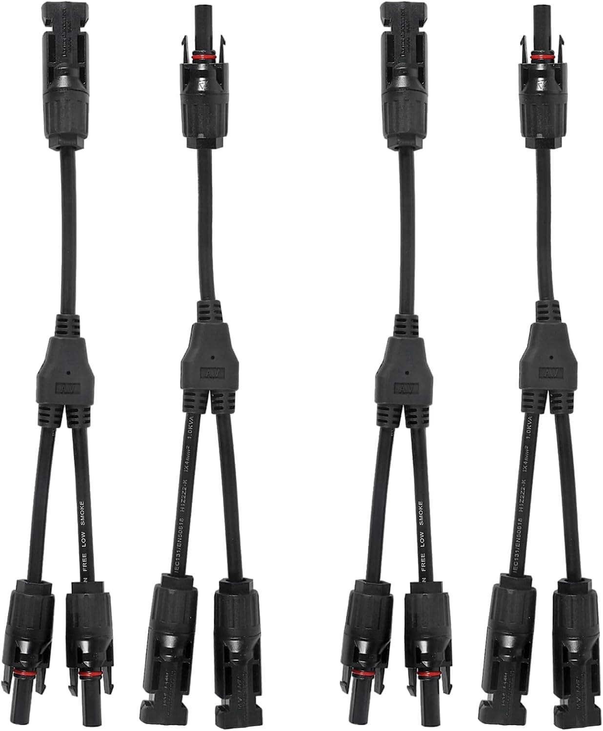 2 Pair Solar Connectors Y Branch Parallel PV Adapter Cable Wire Plug Tool Kit for Solar PanelMFFFMM