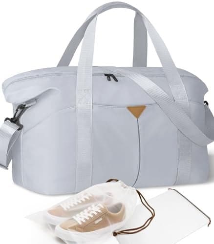 Magimack Duffle Bag for Travel Carryon Travel Bag with Trolley Sleeve Sport Gym Bag for Women Overnight Bag for Men Hospital Bag for Labor and Delivery Grey
