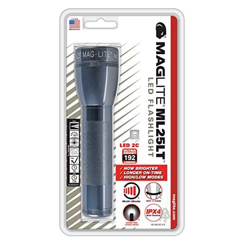 Mag Instrument Lite ML25LT LED 3-Cell C Flashlight, Gray (ML25LT-S3096)