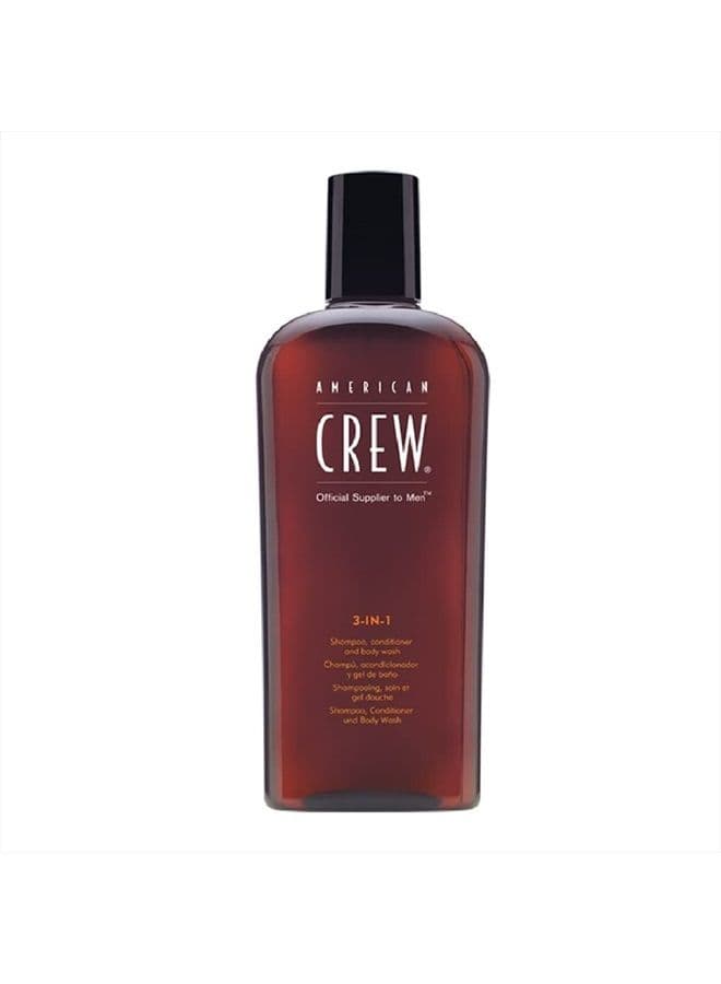 Shampoo, Conditioner & Body Wash for Men by American Crew, 3-in-1, 8.4 Fl Oz