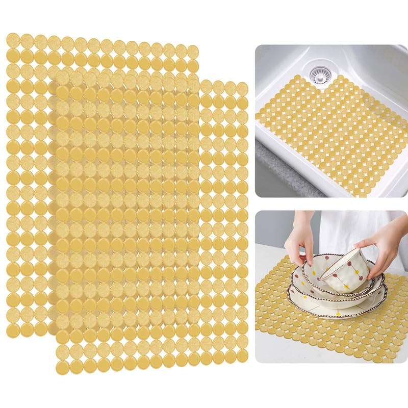 Bligli 2Pack Kitchen Sink Mat PVC EcoFriendly Adjustable Sink Protector Sink liner Pad Dish Drying Mats Easy to Clean DIY Cut 157 x 118 inch Brown