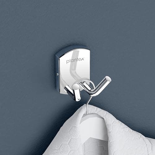 Plantex 304 Grade Stainless Steel Robe Hook/Cloth-Towel Hanger/Door Hanger-Hook/Bathroom Accessories - Parv (Chrome)