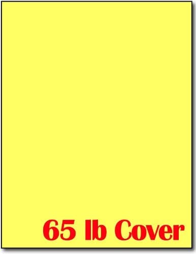 65lb Cover Cardstock Paper 85 x 11 inch 25 Sheets Bright Yellow