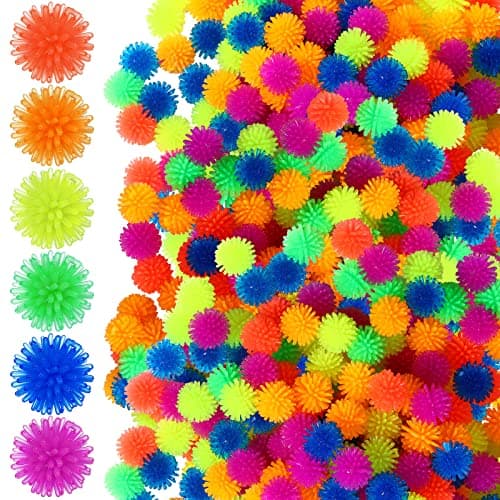100 Pcs Spiky Hedge Balls Multicolor Small Porcupine Ball Mini Stress Relief Calming Fidget Toys Soft Sensory Bright Assorted Colors for Birthday Party Favors Home Office