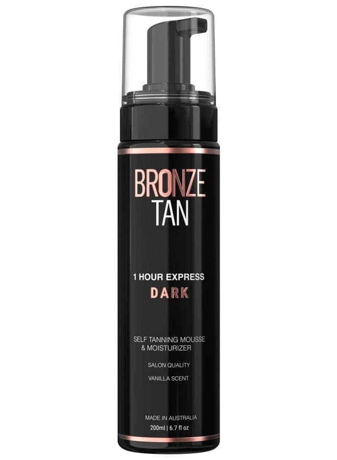 Bronze Tan Dark Moisturizing Self Tanning Mousse and Sunless Tanner For Fair to Medium Skin Tones Salon Quality Vanilla Scented (200 ml/ 6.7 oz)