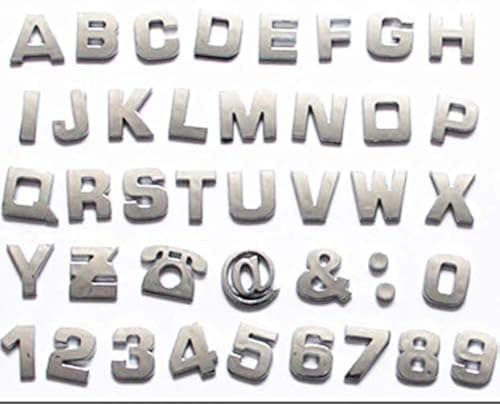 ZYHW 1 Set 40 Pcs Silver Car Logo Auto 3D Chrome Decal Emblem Badge Sticker Number Letters Combination Pastes