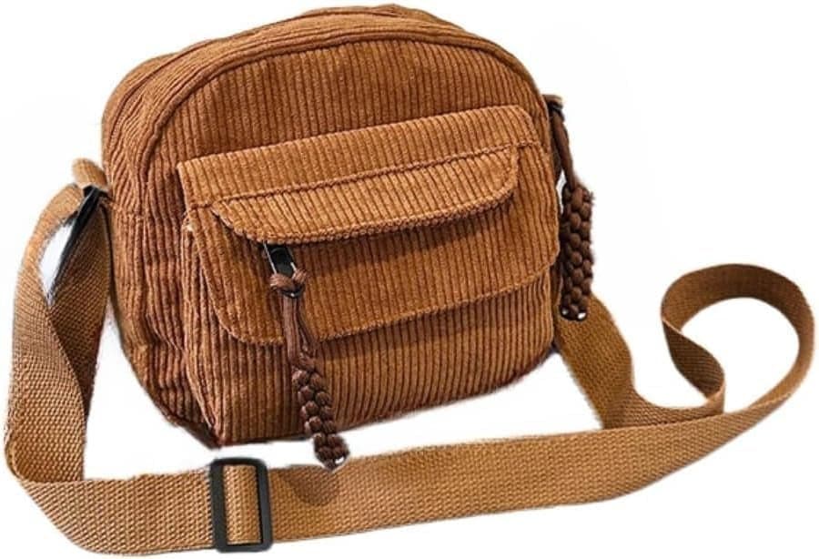 Kawn Women Crossbody Bag, Aesthetic Mini Cute Purse, Shoulder Bag with Outer Pocket For Daily Use Work Travel Beaches, Portable Handbag Bag, Comfortable and Trendy Design (Brown)