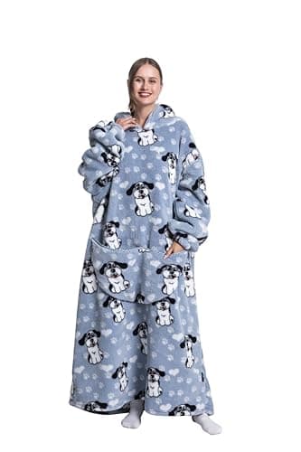 Capecage Blanket Hoodie, Long Hooded Blanket Sweatshirt as Birthday Gifts for Women Men, Long Wearable Blanket for Men Women,Dog Hoodie Blankets for Women Men