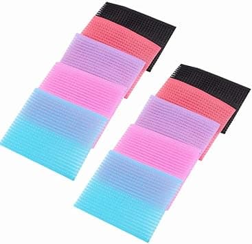 5 Bags10PCS Hair Fringe Stickers Magic Bangs Square Hair Pads Holders Hair Fixed Clip Hairpin Seamless Magic Paste Posts Tape 2x3 for Women Girls