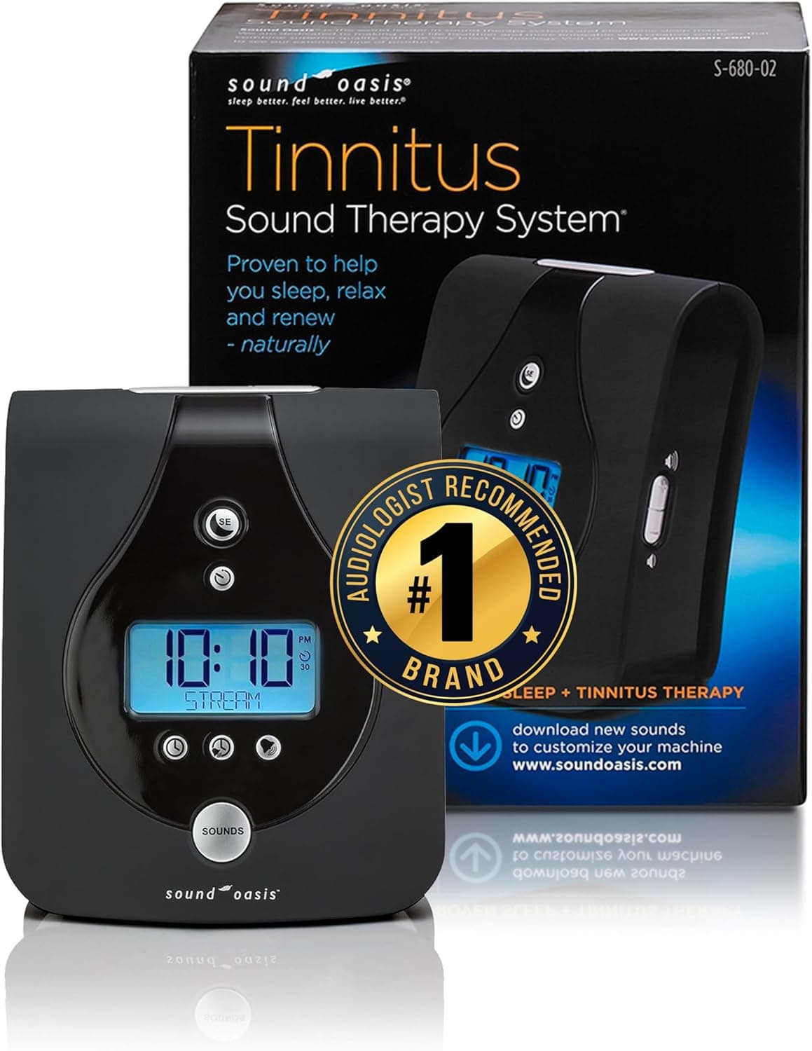 Sound Oasis Tinnitus Sound Therapy System 24 Dr Developed Sounds Manage Tinnitus Sleep Enhancement Lulls You to Sleep Ear Ringing Noise Relief Privacy Alarm wChime AutoOff Sleep Timer
