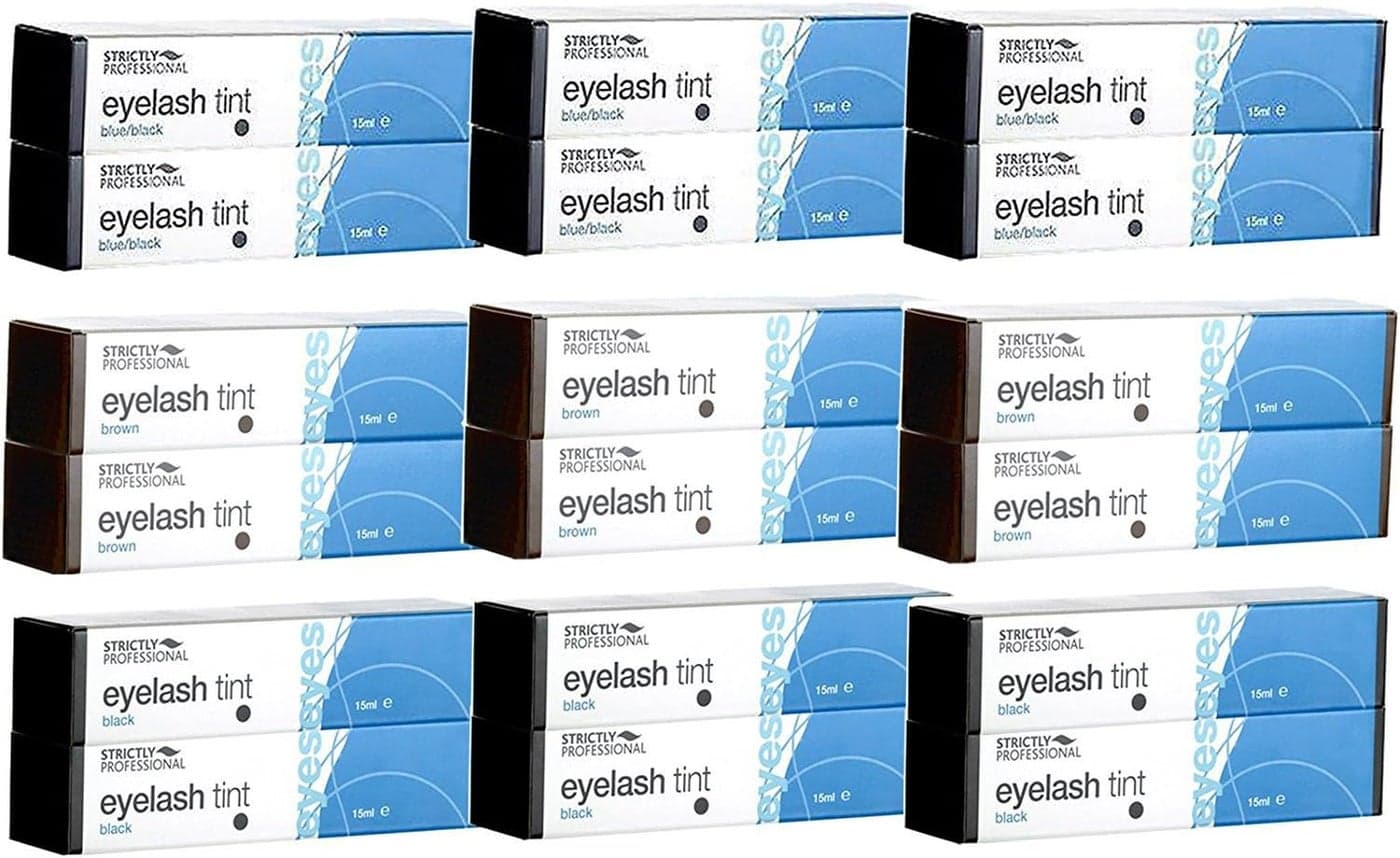 Strictly Professional Eyelash Tint 2 x Black 2 x BlueBlack 2 x Brown 15ml Each Pack of 6 x 3 Add 18 to Basket