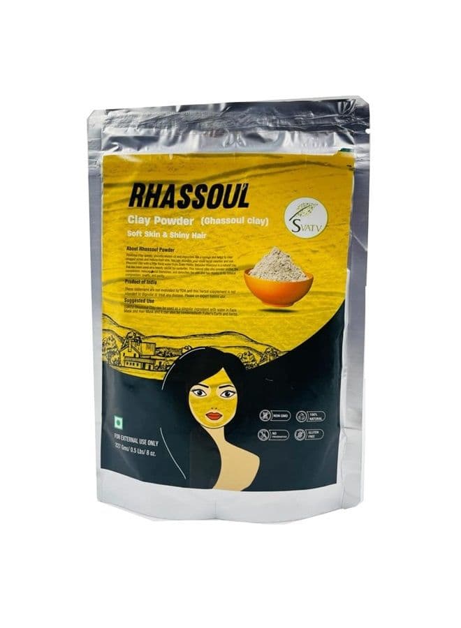 Rhassoul Clay powder | Ghassoul Clay | Face and Hair | Very Fine Textured Powder | Deep Cleansing Even Skin tone | Younger looking skin, Exfoliator | clay mask for hair - 227g, 8oz, Half Pound