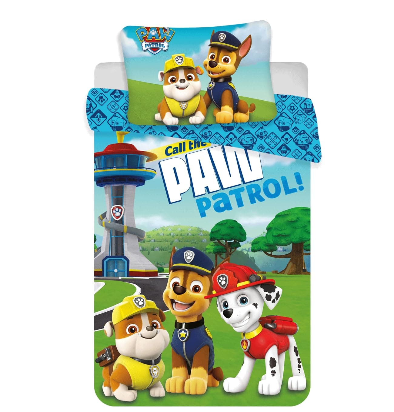 JFabrics Paw Patrol Reversible Bedding Set Duvet Cover 100 x 135 cm Pillowcase 40 x 60 cm Marcus Chase and Ruben