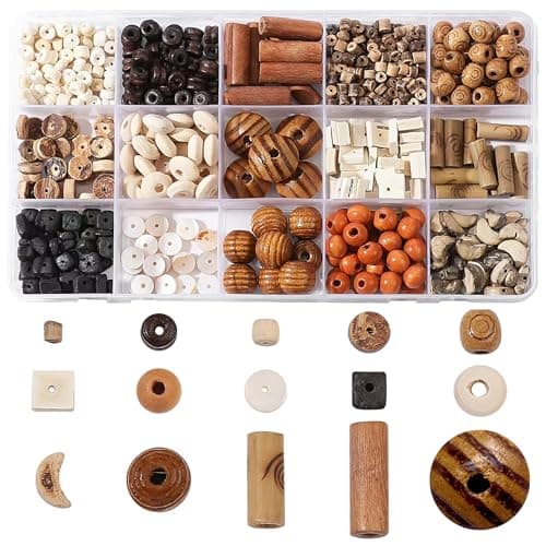 RACIOCK 630Pcs Natural Coconut Shell Beading for Jewelry Making Kit Handmade Boho Craft Beads with Wood Shell Spacers for Bracelet Necklace DIY Crafts Boho Style Jewelry Gifts for Woman Man