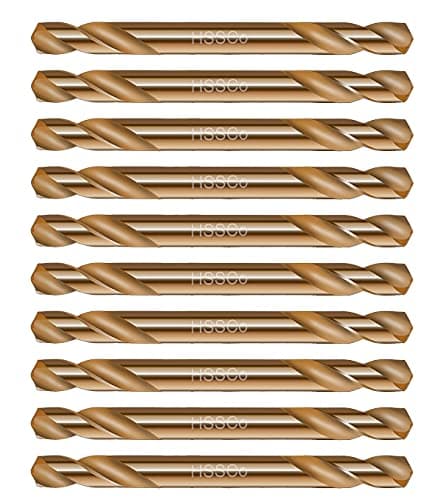 HSS Cobalt Drill Bit Double End 3/16 in. Stubby Body Drill Steel Metal Iron-10Pcs