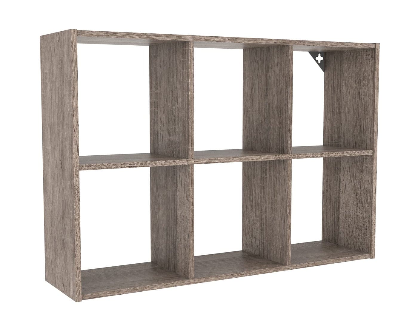 ClosetMaid Mini 6Cube Desktop Storage Wall Mount Organizer Weathered Teak